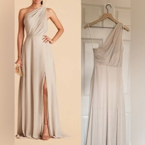 Birdy Grey Neutral Champagne Bridesmaid or Maid of Honor (Kira Chiffon Dress)